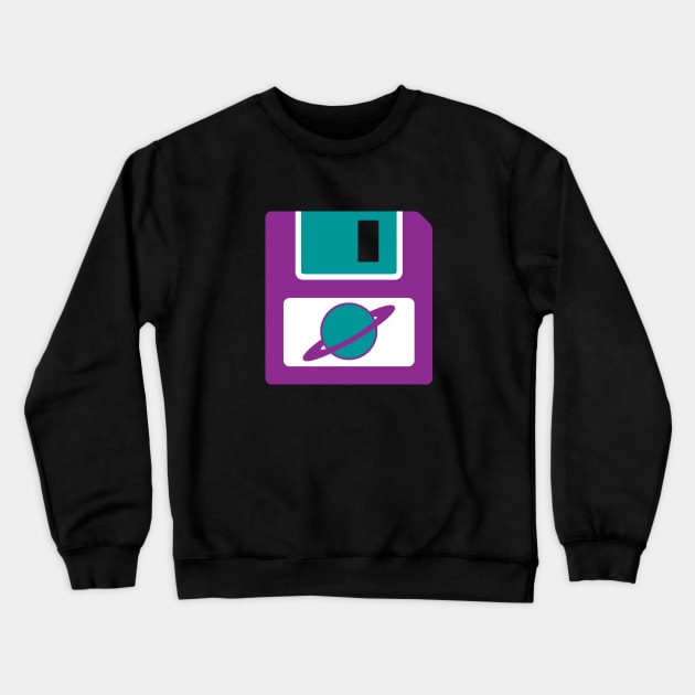 Floppy Disk - Purple Crewneck Sweatshirt by UndrDesertMoons